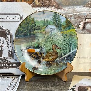 Vintage Knowles Decorative Plate with Ducks and Nature Scene 1987 Original Box